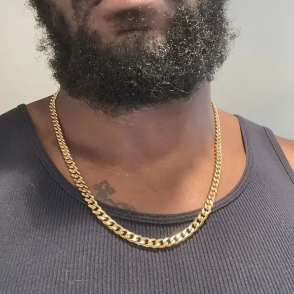 MEN'S 18K GOLD PLATED NECKLACE - Picture 3 of 4